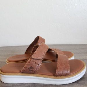 Timberland Adley Shore Leather Slide Sandals Brown Size Women's 6.5